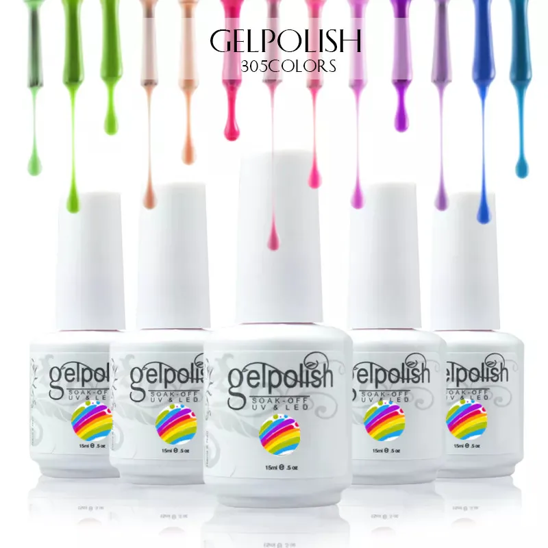 Hot Selling 360 Colors Fashion UV Gel Nail Polish OEM / ODM Privide Sample 15ml HEMA & TPO Free Nail Gel Polish