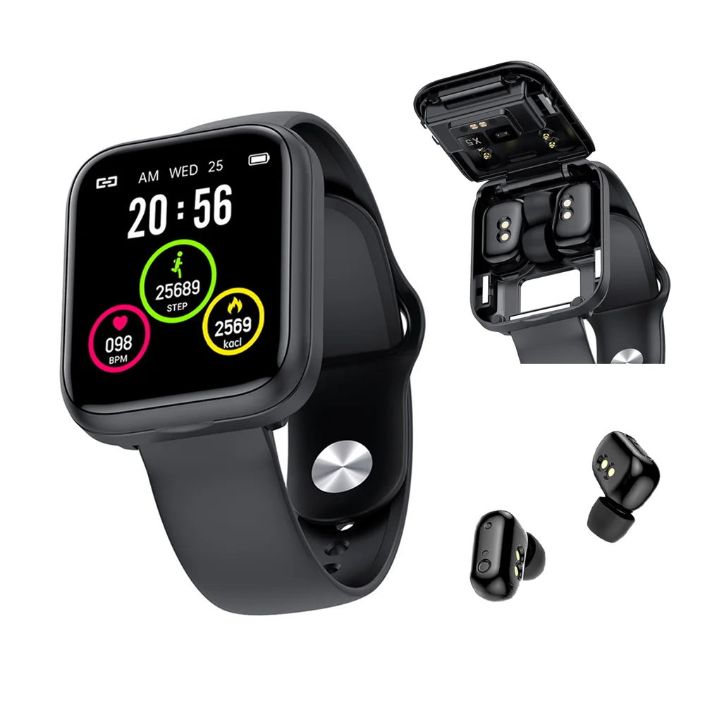 

2 In 1 Inbuilt Earbuds Android Sports Smart Watch With Tws Wireless Earbuds Earphone