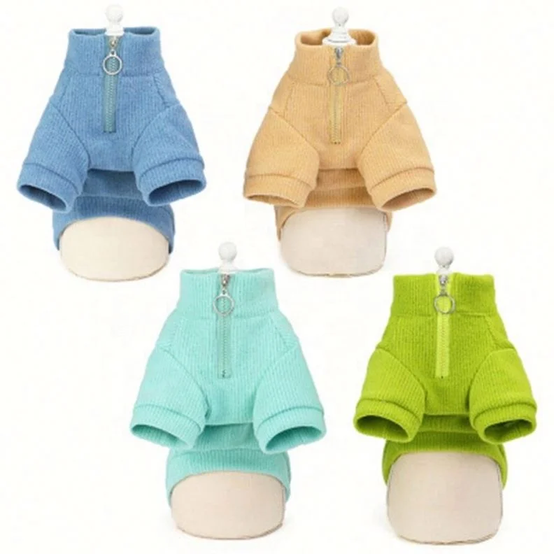 

New Style Zipper Slim Pet Clothing, Blue/green/brown/light blue