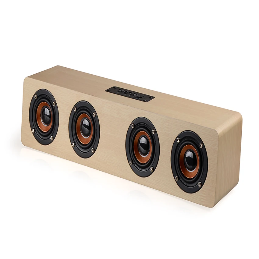 

New Arrival Wooden Bass Wireless Stereo Portable Small Mini Speaker Home Theatre System Product