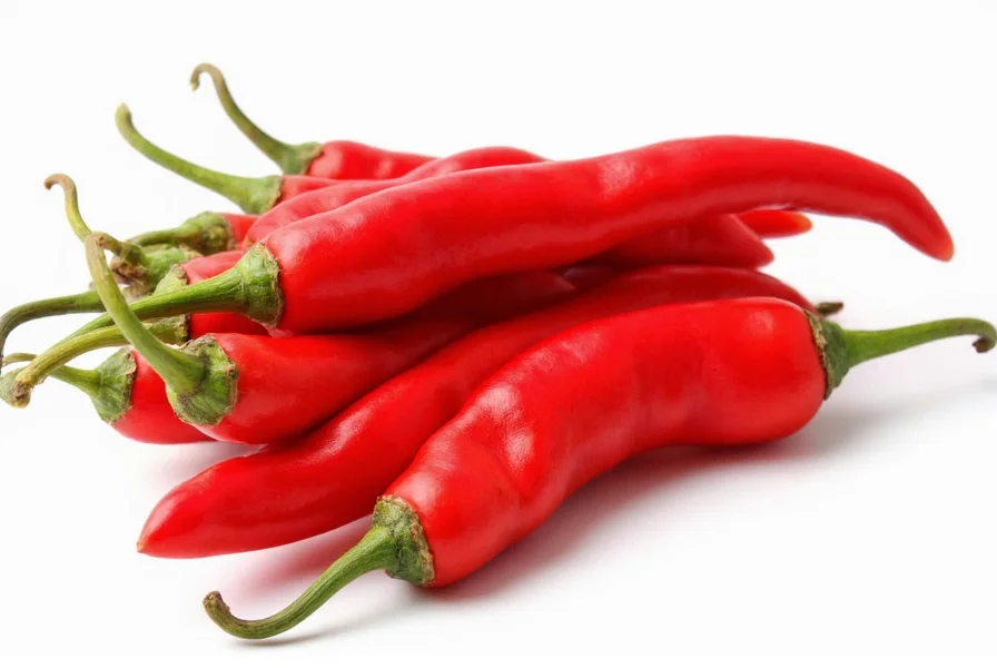 Close-up view of organic cayenne pepper powder in a glass jar with fresh cayenne peppers beside it