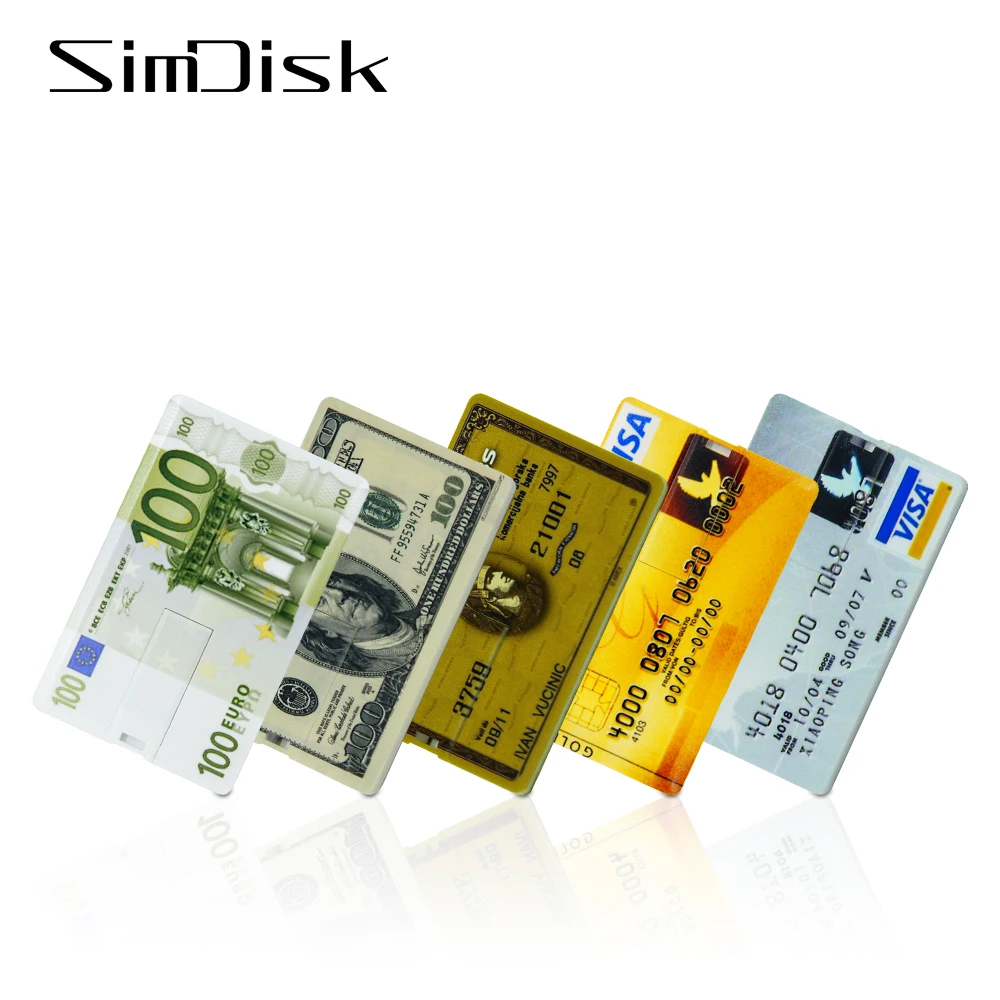 

SimDisk Custom USB Card Flash Drive Credit Card USB 2.0 3.0 Pendrive 2GB 4GB 8GB 16GB 32GB Business Card USB Flash Drive