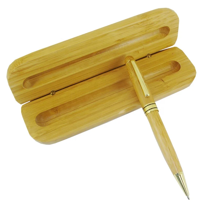 

ACMECN Newest Bamboo Ball Pen with Case Gifts Set Hand-made Natural Bamboo Eco-friendly Pencil Gift Box for Business Gifts