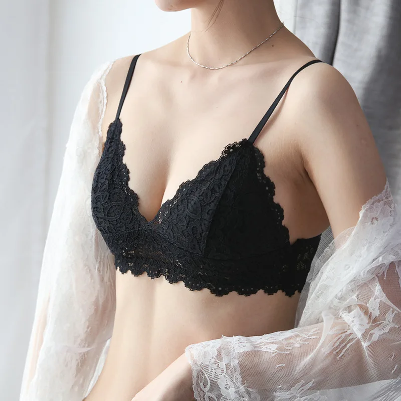 

Wholesale high quality summer women black lace ladies push up bra tops sexy lace, Picture shown
