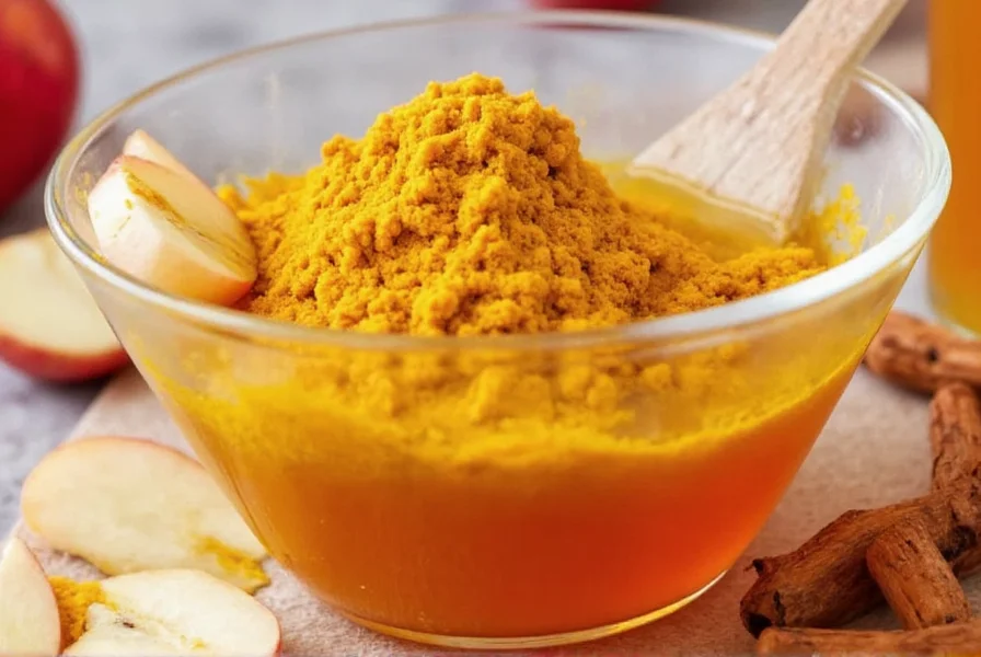 Preparing apple cider vinegar turmeric drink