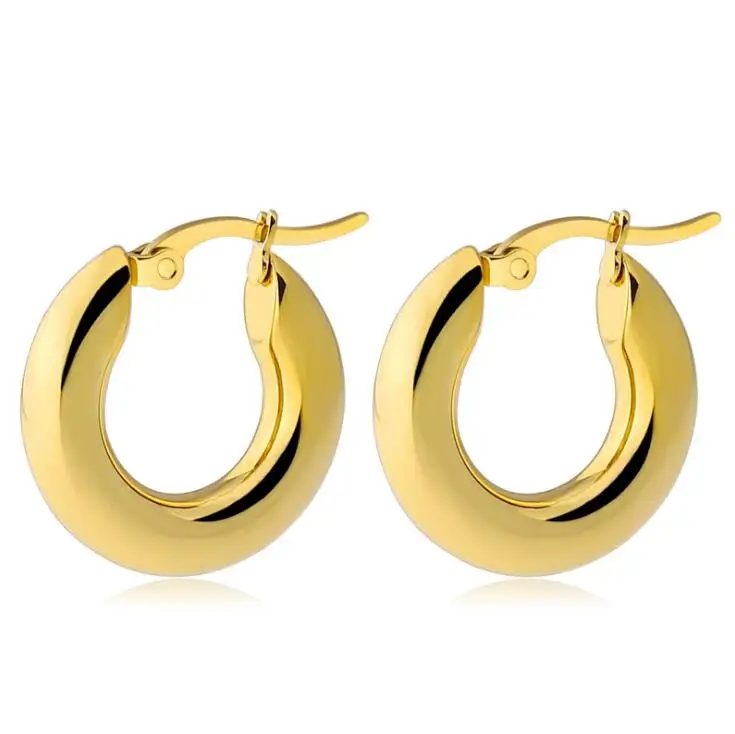 

Inspire Stainless Steel Jewelry New in stock Jewelry Manufacture 14K&18K Gold high polished hoop earrings, Silver,gold,rose gold,black and so on