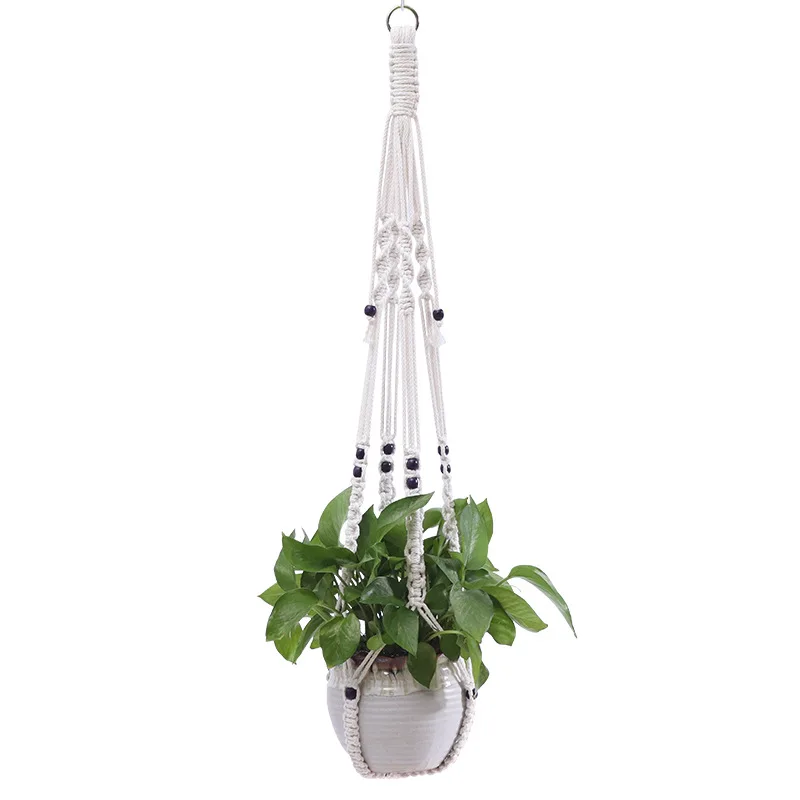 

2021 Amazon hot-selling new interior decoration flower pot mesh bag plant hanger handmade diy woven hanging basket