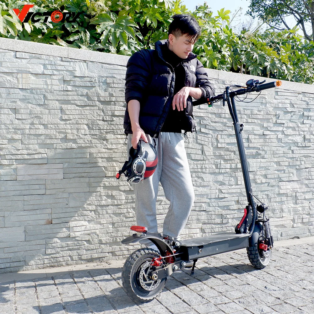 

Dual LED front lightst electric scooter 2 wheel standing kick scooter 2000w 2600w dual motor with front rear suspension