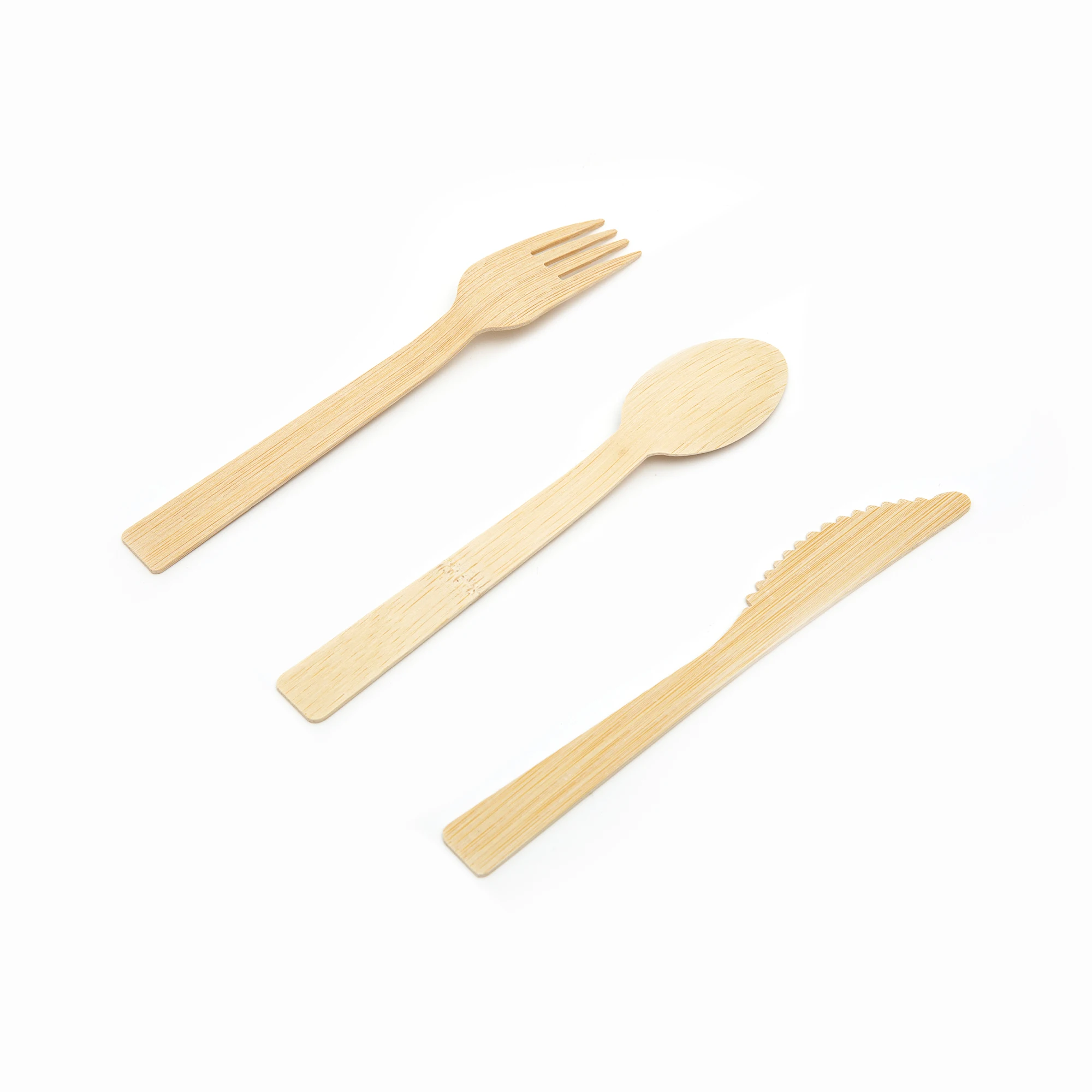 

Custom Printed Disposable Safe bamboo Spoon Fork Knife Cutlery Set