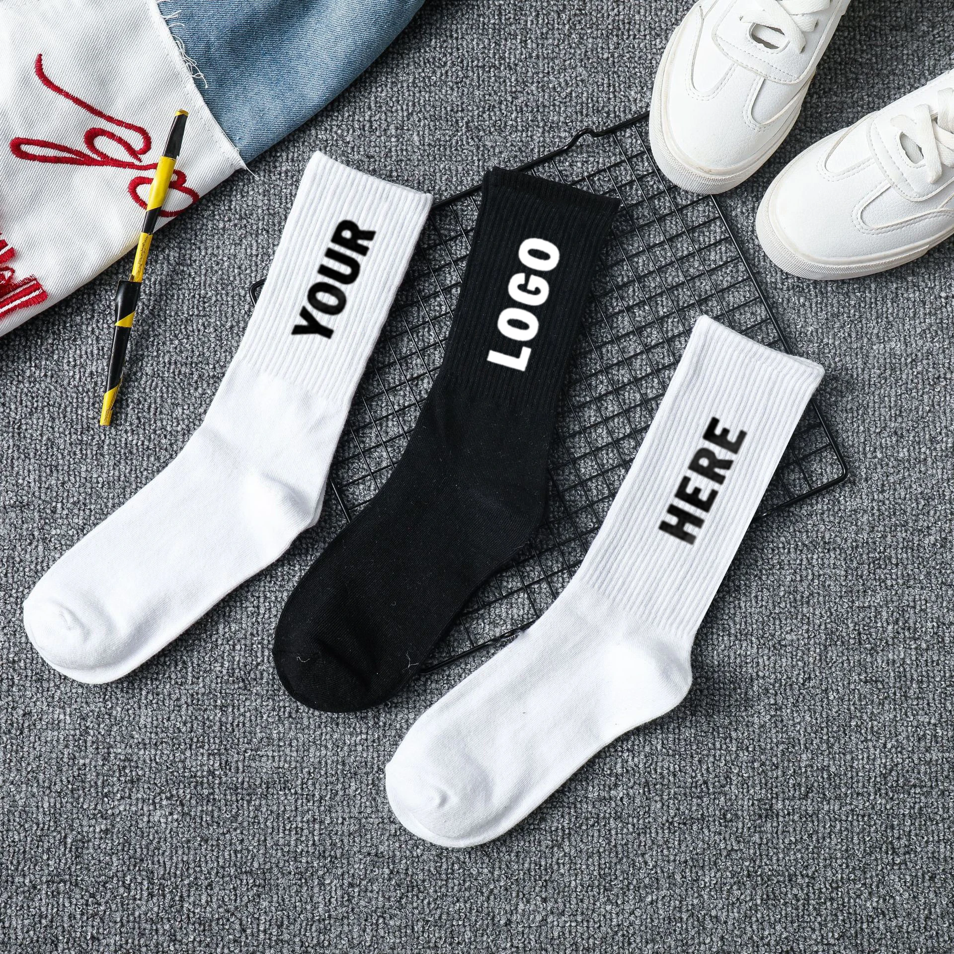 

Happyslides Wholesale Fashion Novelty Black Sublimation Socks Custom Logo,Cotton Happy Mens Compression Socks Calcetines