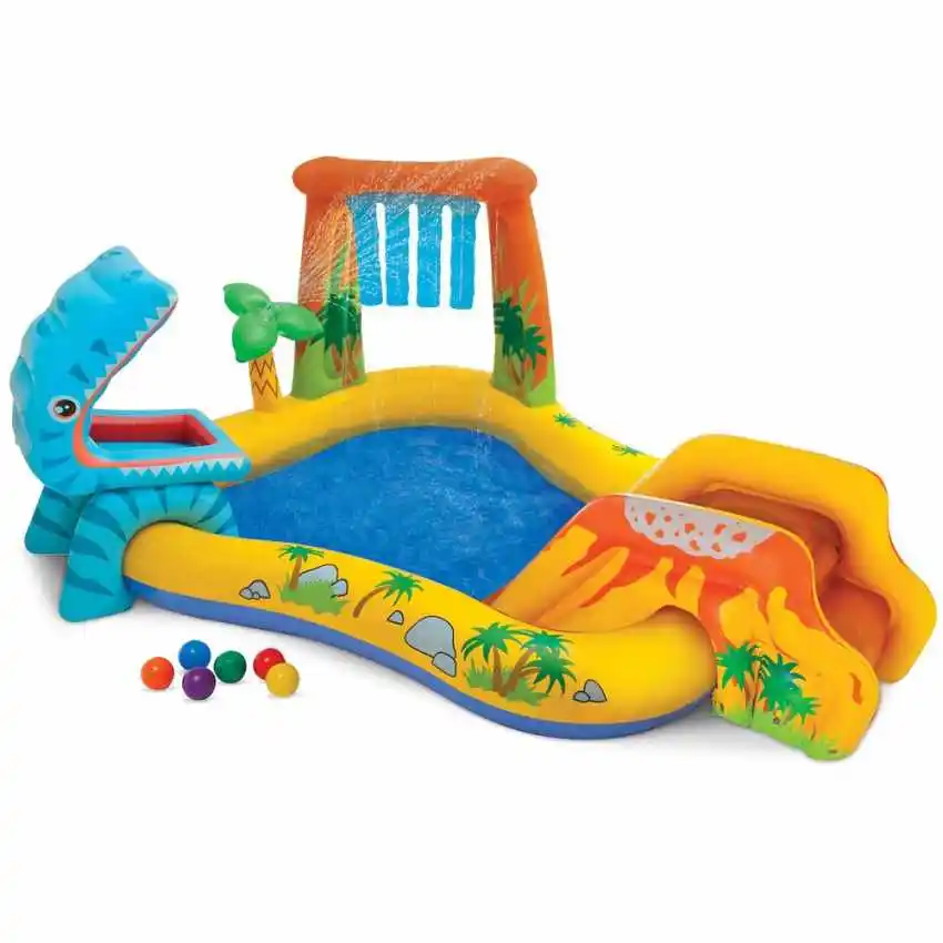

INTEX 57444 Dinosaur Play Center inflatable kids sliede pool 2.49m x 1.91m x 1.09m, Colorfully