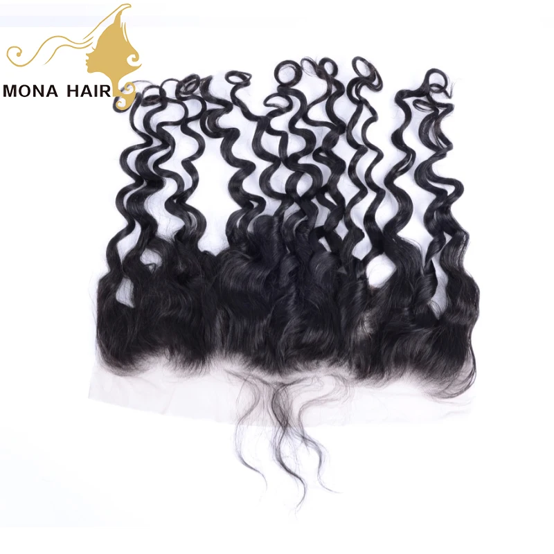 

Raw Cambodian HD Frontal Water Wave Natural Black Human Virgin Pre Plucked Glueless Lace  Frontal Weave For Women