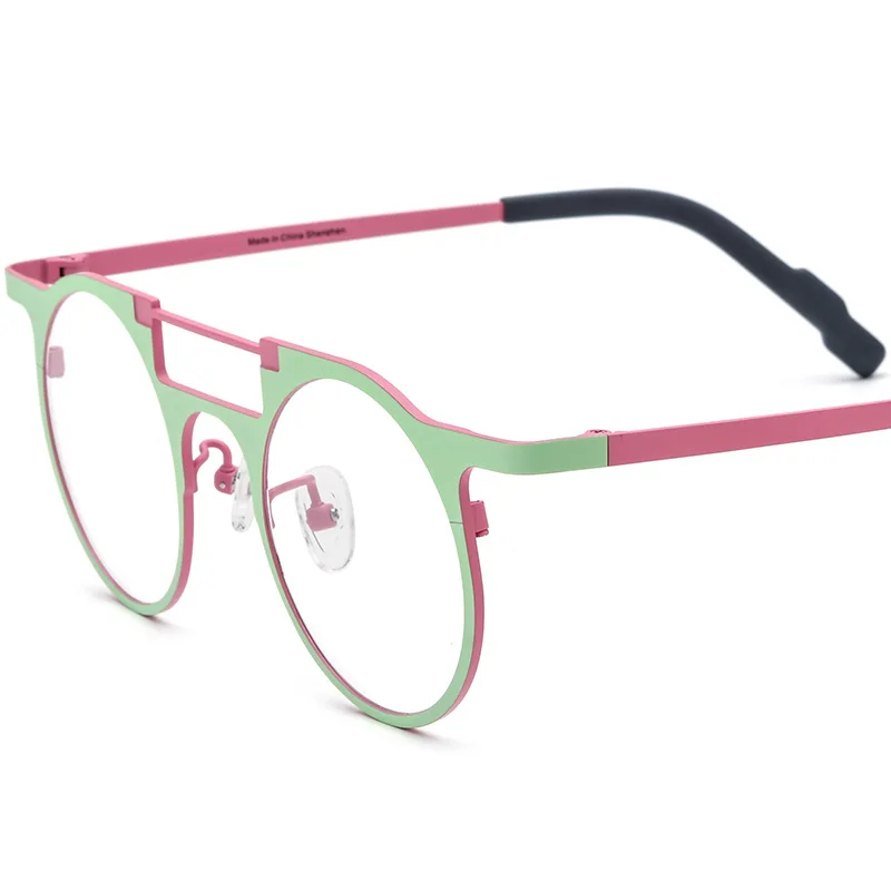 Pure Titanium Glasses Frame Men Round Myopia Optical Prescription Eyeglass Frame Women Eyewear