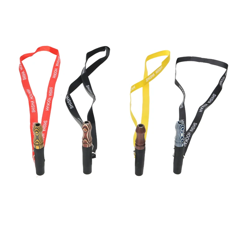 

wholesale Sling Lanyards Shisha tip for Accessories Mouthpieces Wood hookah tips Silicone Mouth hookah, 4 color