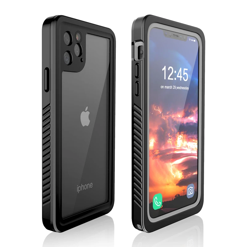 

Clear Full Body Heavy Duty Protection with Built-in Screen Protector Shockproof Rugged Cover Designed for iPhone 11 Pro Max, Black,yellow,white,green etc.