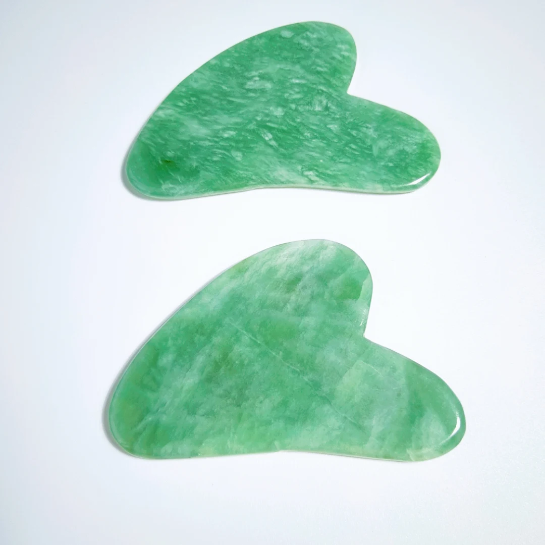 

Natural Xiuyan Jade Stone Guasha Board Scraping Facial Massage Beauty Tools Jade Roller Gua Sha for gift