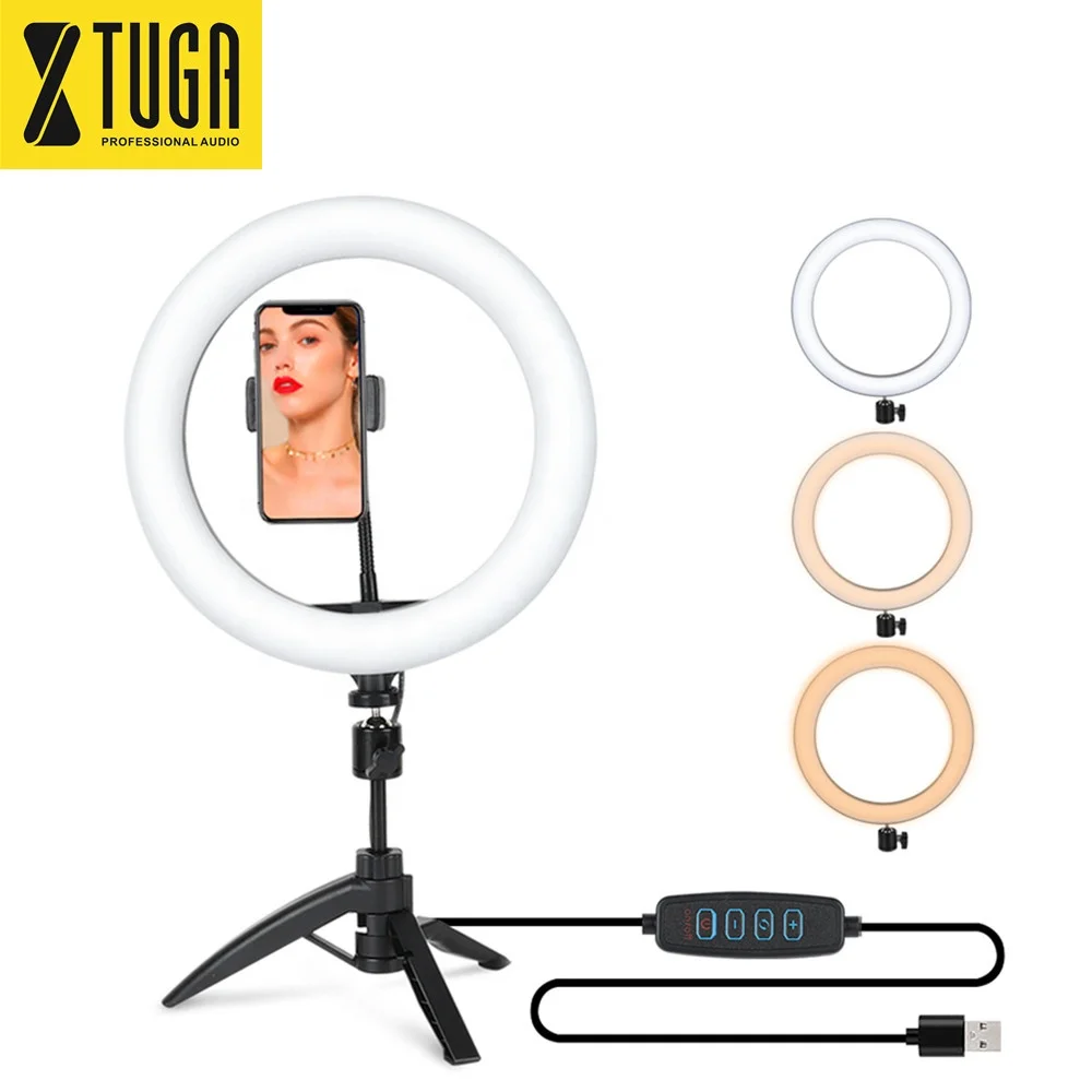 

China suppliers phone desktop speaker ring light with tripod stand, Black