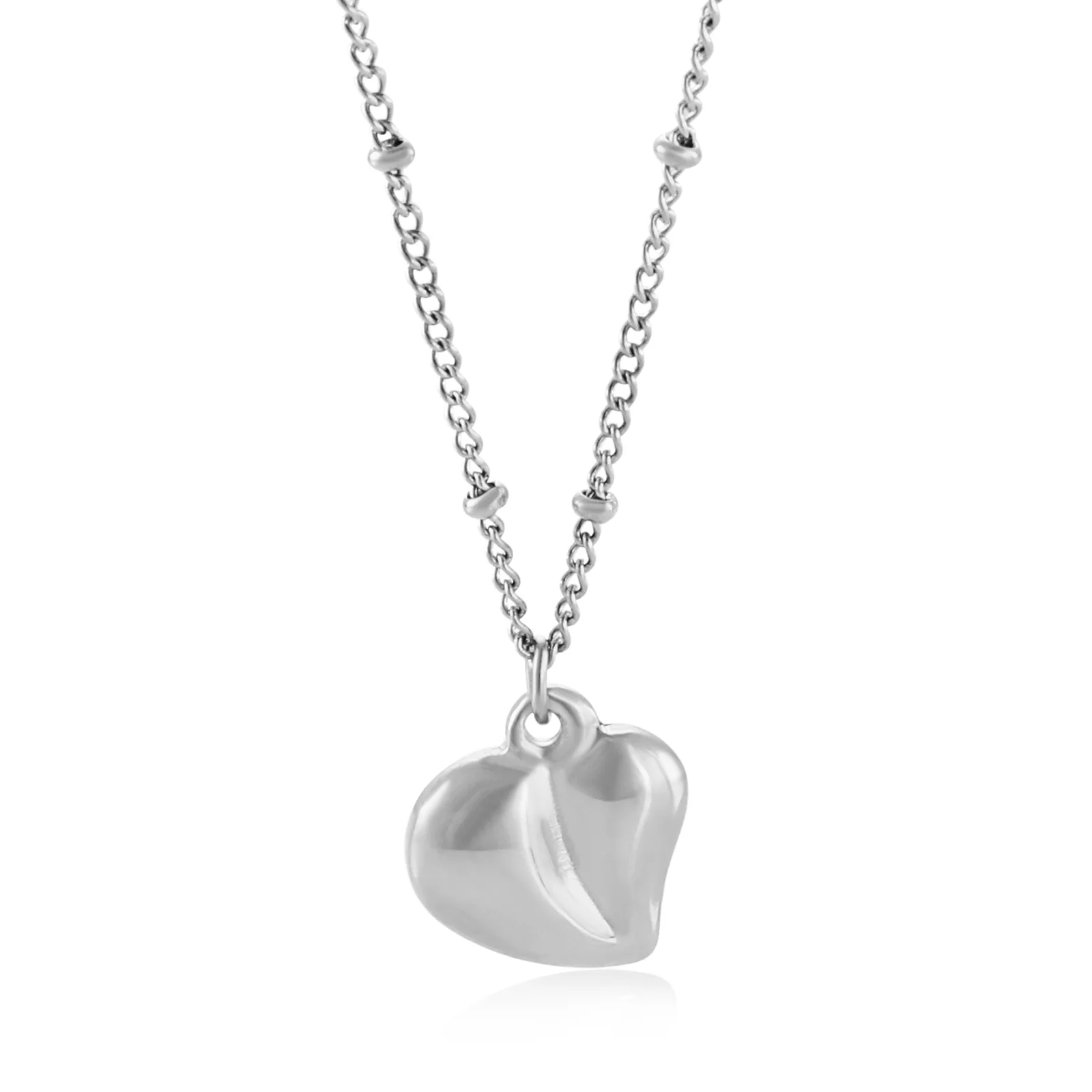 

Fashion Simple Heart Shaped Pendant Necklaces Women Charms Stainless Steel Jewelry Necklace, Steel/gold