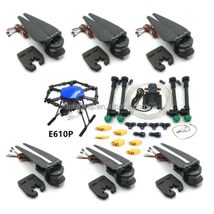 

EFT E610P 10kg 6-axis folding agricultural spray agricultural drone 10L water tank Hobbywing X6 motor and 5L 8L water pump kit