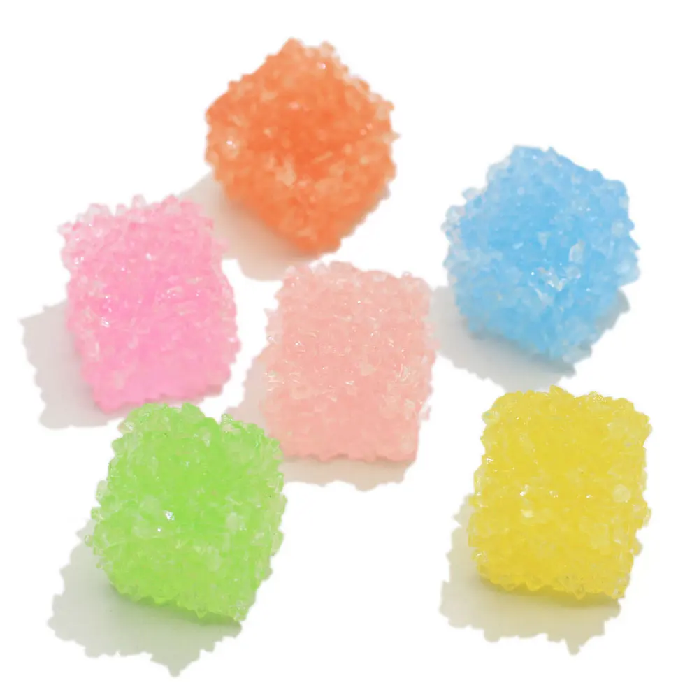 

Cheap 13MM Resin Candy Cubes Cabochons Kawaii Sugar Jelly Decor Gumdrop Sweets Cabs Miniature Food Beads in Slime