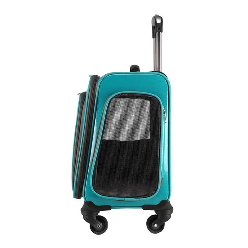 

Pet four-wheel universal trolley luggage cats and dogs outing suitcase four seasons universal breathable bag pet supplies wholes