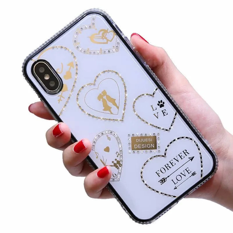 

glitter bling phone case Fashion Full Luxury Diamond Protective back cover case for iphone XR, White and gold