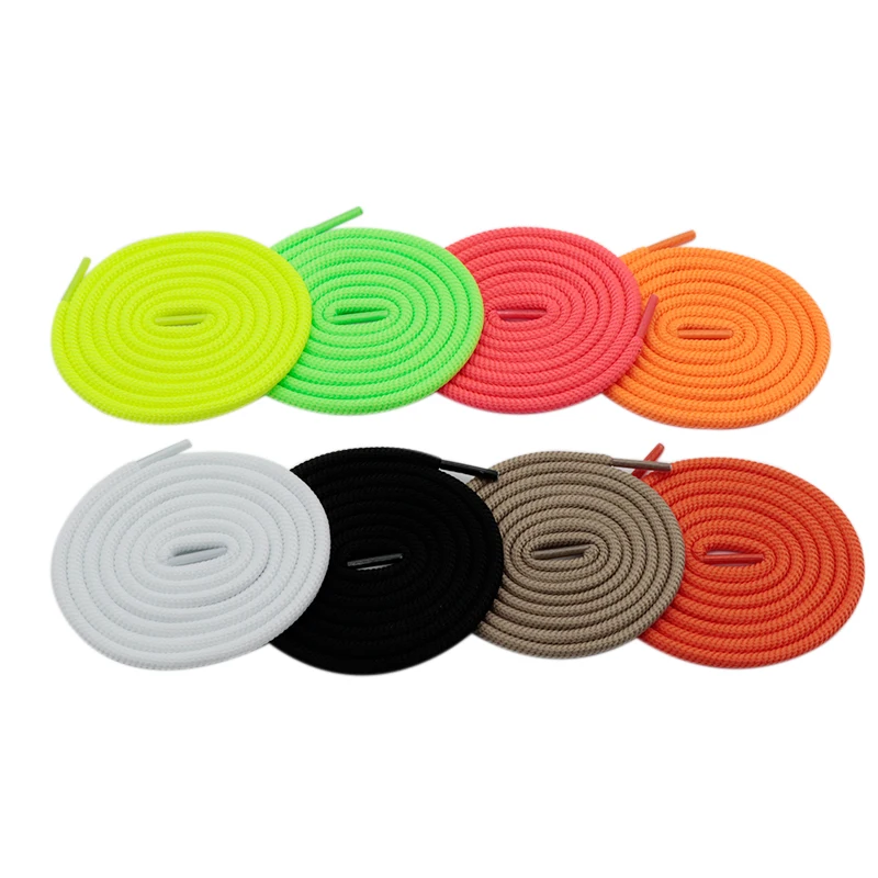 

weiou custom fashion high quality round shoelaces 4.5mm wide 50-200cm length, wholesale 8 colors custom packaging