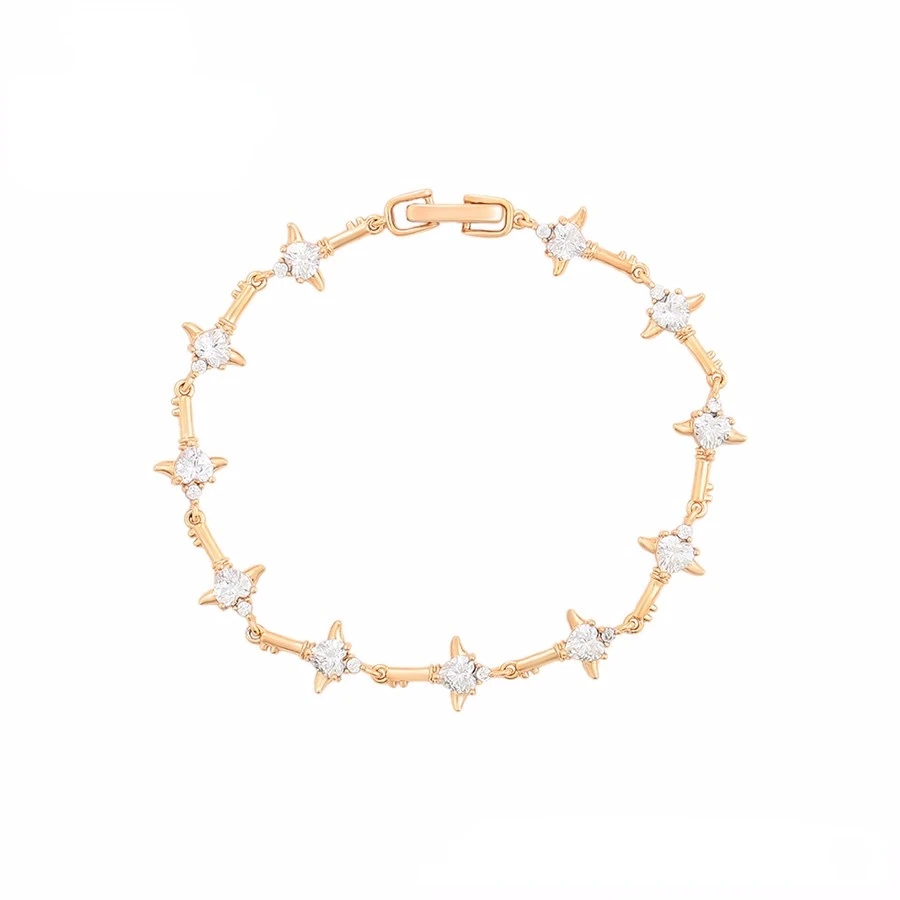 

A00823259 Xuping jewelry exquisite heart-shaped diamond send girl gift 18K gold versatile temperament women bracelet