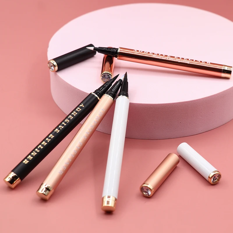 

Flat Eyeliner Brush Double End Pack Of 12 Wing Stamp With Magnetique Pearl Tube Kiss Beauty Liquid Retractable Free Sample, Multi-colored