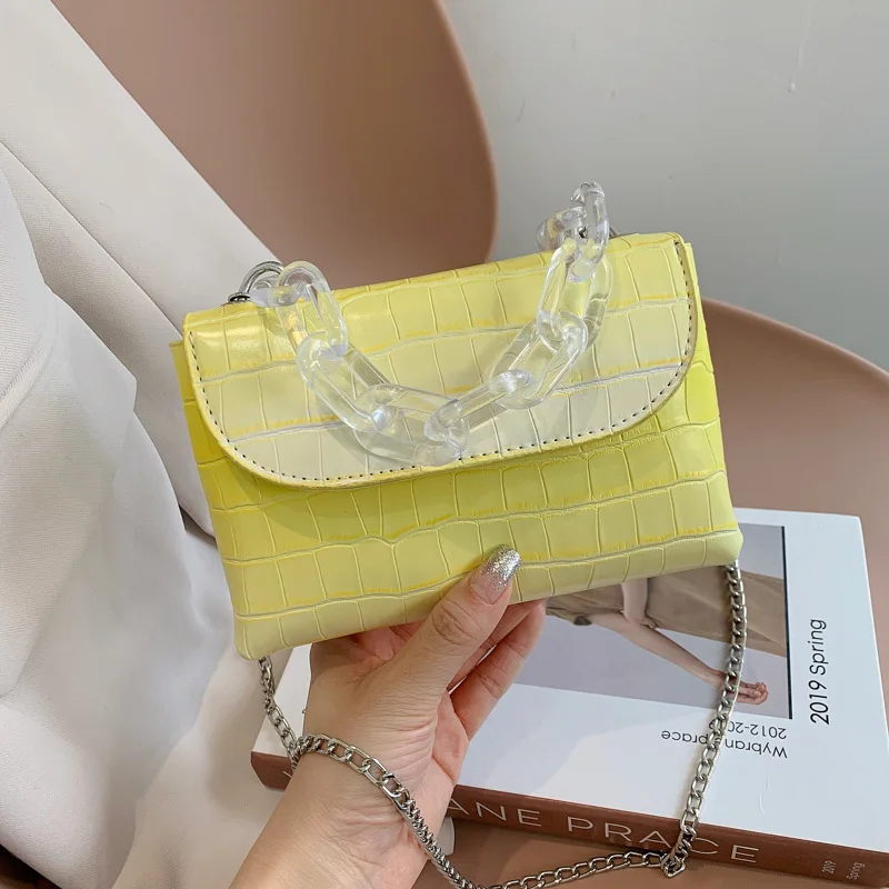 

Crocodile Pattern Small Square Borse Chain Beg Handtasche Sac A Main Femme Monedero Ladies Hand Bags, Picture color
