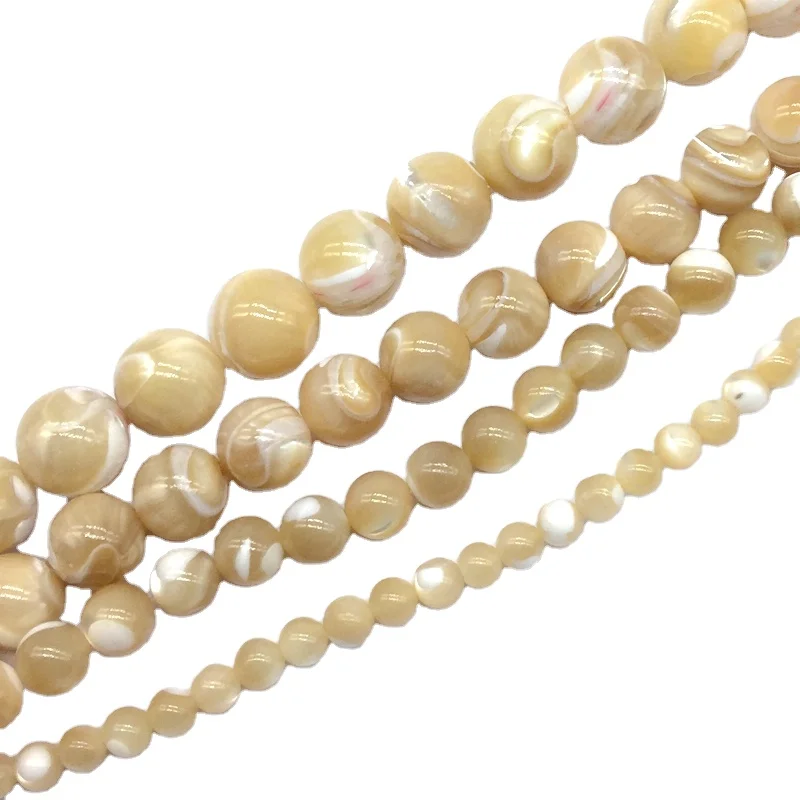 

Mother of Pearl Beads MOP Natural Pearl Shell Beads Round Smooth For DIY Fashion Jewelry Making 4 mm 6 mm 8 mm 10 mm, White cream