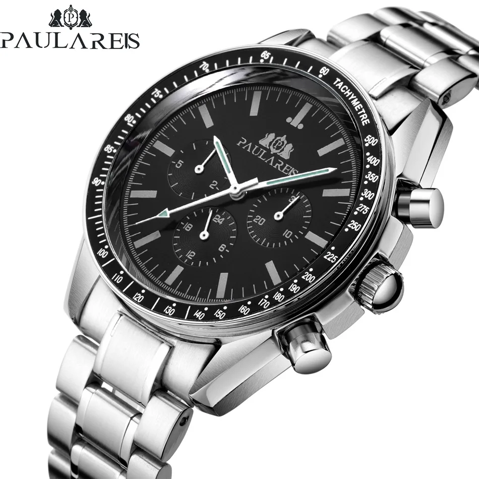 

PAULAREIS automatic mechanical multi-function strong luminous steel belt belt men's watch AUTOMATIC WATCH, 8 colors
