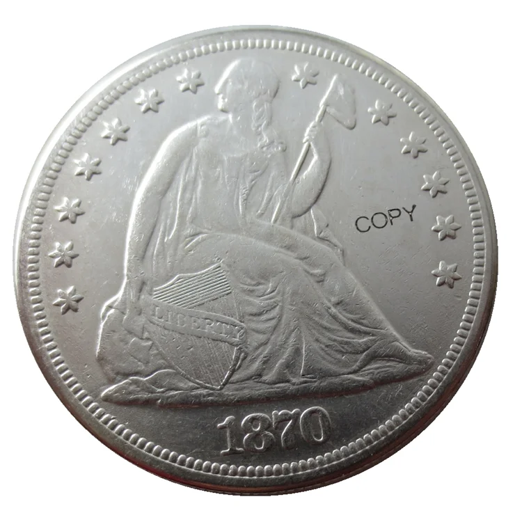 

1870-CC Seated Liberty Dollar 90 Silver Reproduction USA Decorative Custom Coins