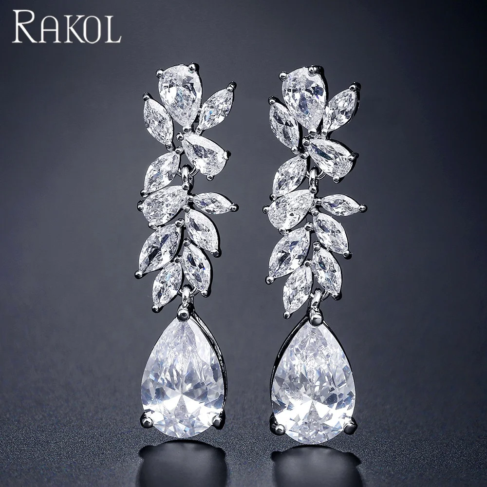 

RAKOL EP5111 Wedding crystal CZ cubic zirconia studs earrings for women