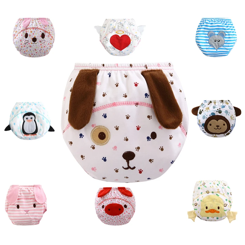 

BiAi Cotton Washable Diaper Baby Cloth Diapers Baby Training Pants Potty Training Underwear, Many colors for your choice