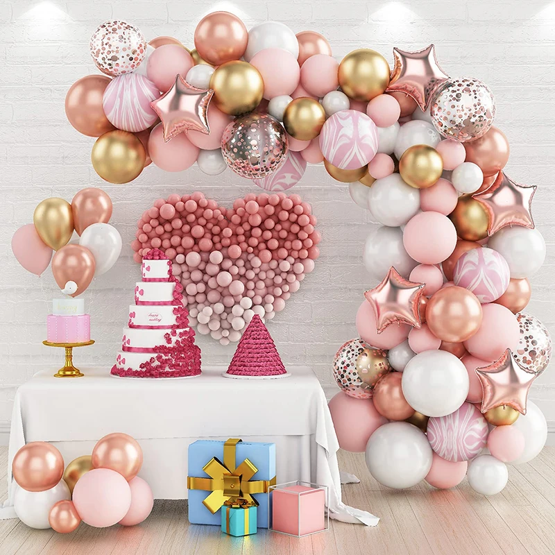 

Wedding Birthday Festival Decoration Macaron Balloons Garland Arch Party White Pink Latex Balloons