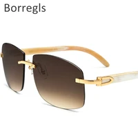 

Borregls Rimless Square Glasses Women Buffalo Horn Eyeglasses Frames Mens Nylon Sunglasses Luxury Eyewear 4189705