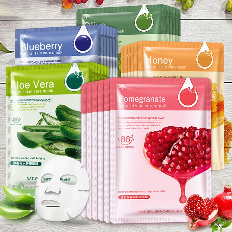 

IN STOCK wholesale price plant extract moisturizing face mask 5 models