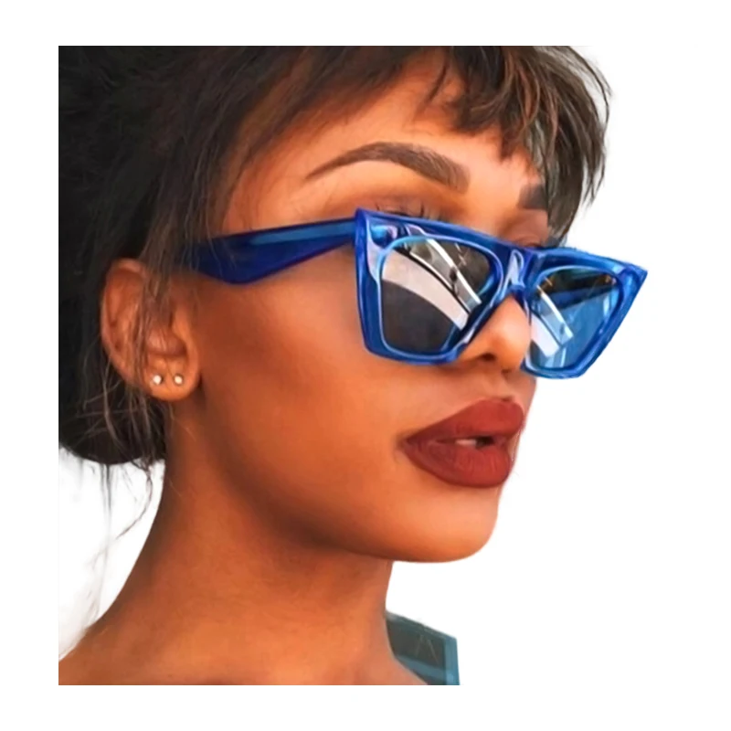 

2021New Cateye Plastic Vintage Luxury Sunglasses Women Candy Color Lens Glasses Classic Retro Outdoor Travel Lentes De Sol Mujer