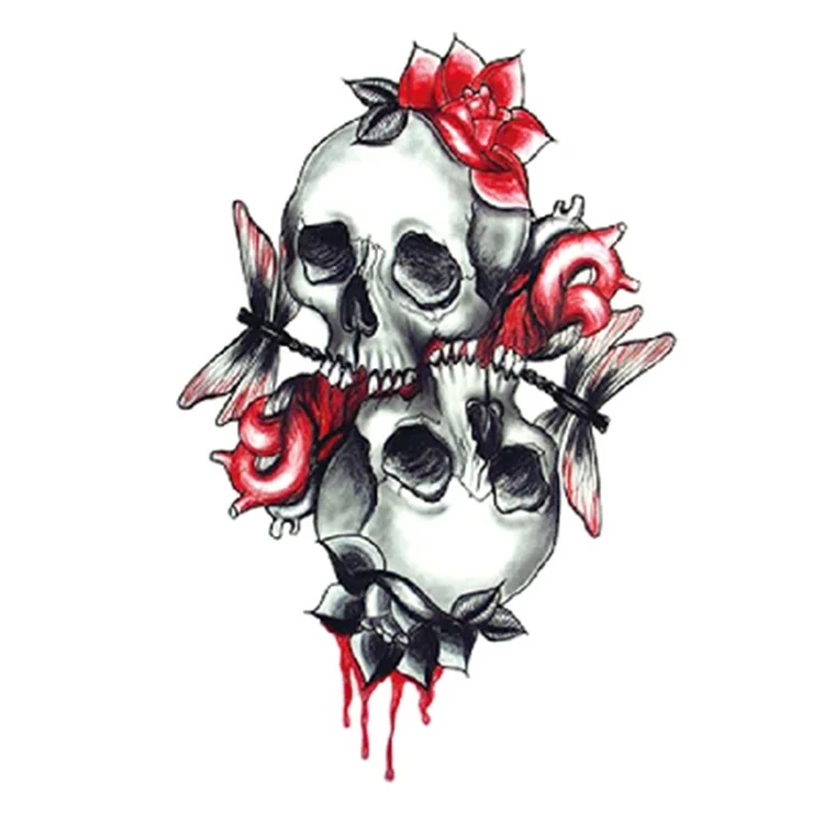 

Discount TBS series Skull Animal Insect Waterproof Disposable Half Arm Tattoo Stickers, Cmyk