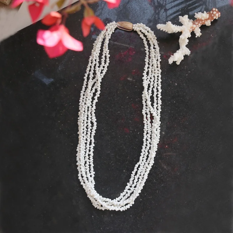 

Fashion Multilayer Natural Hawaiian Mongo Necklace Summer Beach Jewelry Beach Wedding Holidays Jewelry Gift