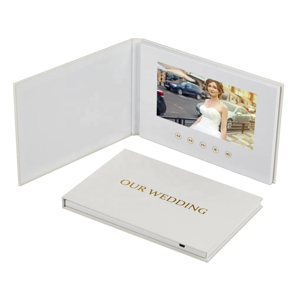 

Customized 7 Inch IPS digital lcd wedding linen video brochure for promotion