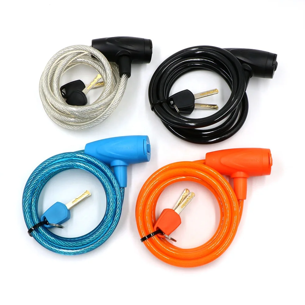 

Adjustable Keyed Weather proof 1800 mm length bike cable lock, Blue, orange, white,black