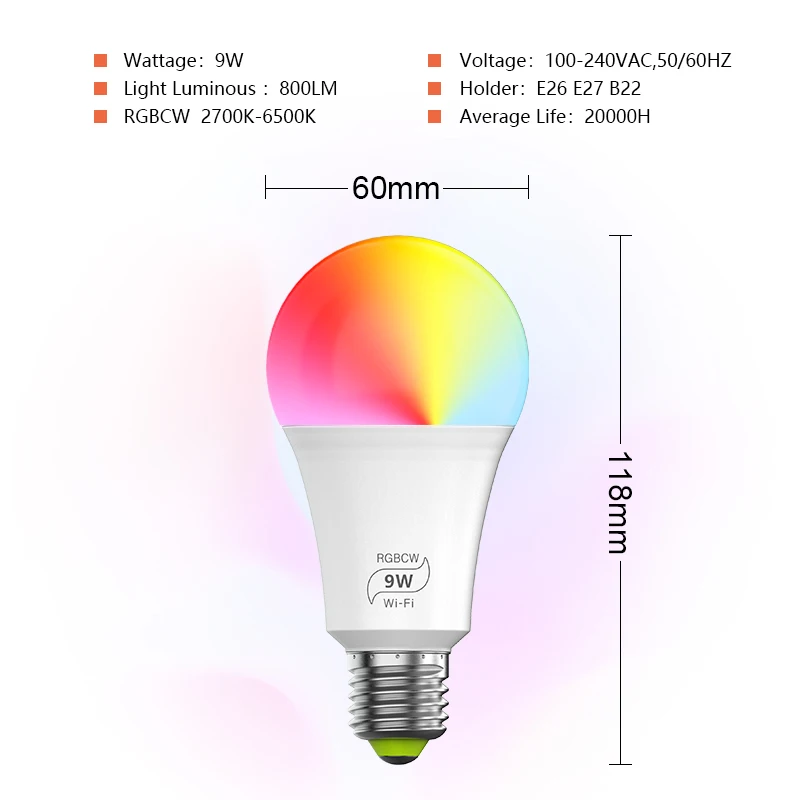 Cheap Factory Price multi-color led smart bulb mi smart led bulb mart bulb lights with e27 /e26 base