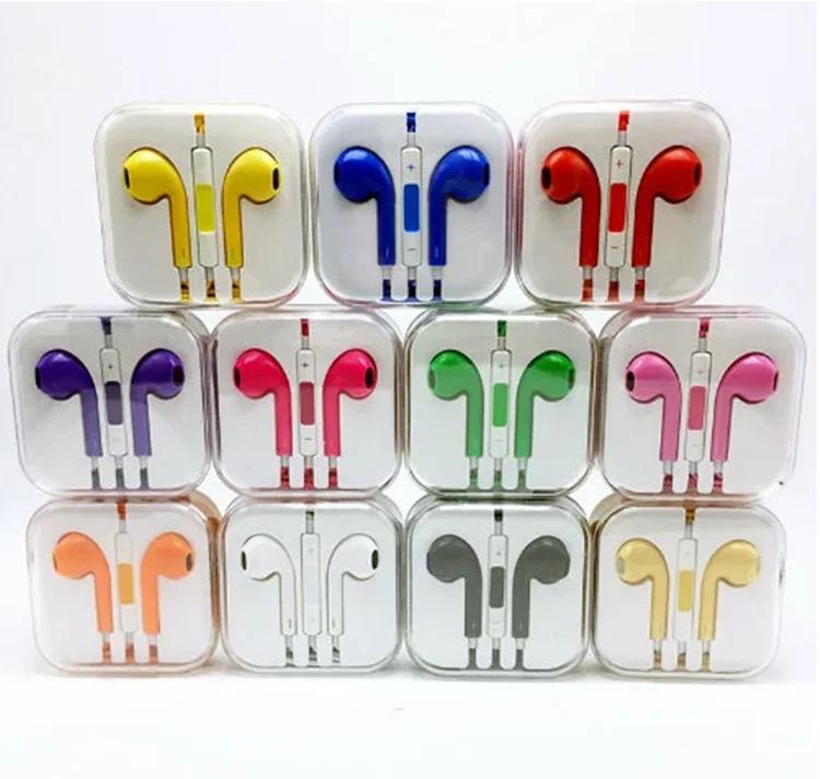 

High Quality Earphone For Iphone6 Headphone 3.5mm Colorful Hi-Fi Wired Earphone Headphone For Smart Phone Wired Earphone, White