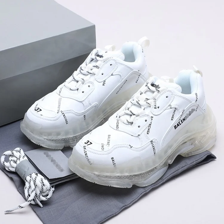 

2021 Wholesale Top Quality Clear Sole Balanciaga Sneakers women Chunky Retro Dad Shoes Mens Thick Bottom Balanciaga Triple s