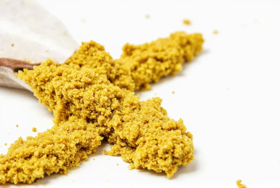 Step-by-step visual of grinding mustard seeds into powder using a mortar and pestle for homemade ground mustard
