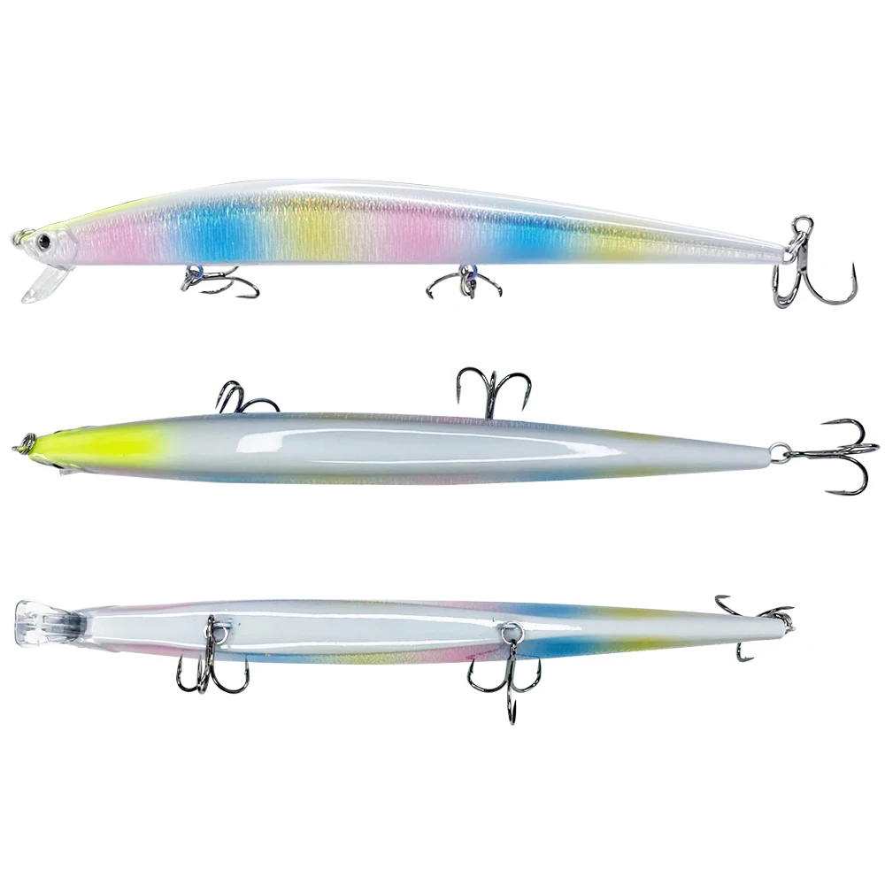

Newbility 170mm 27g Depth 2m Saltwater Floating Minnow Hard ABS Plastic Lures Diving Jerkbait for Tuna Sailfish Seabass, Can be customized