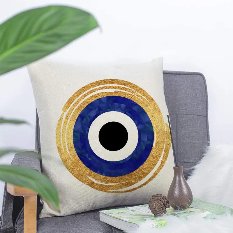 

Comfortable Art Soft Square Pillow Cover Evil Eye Fatima Sofa Cushion Pillow Cover for Home Decor