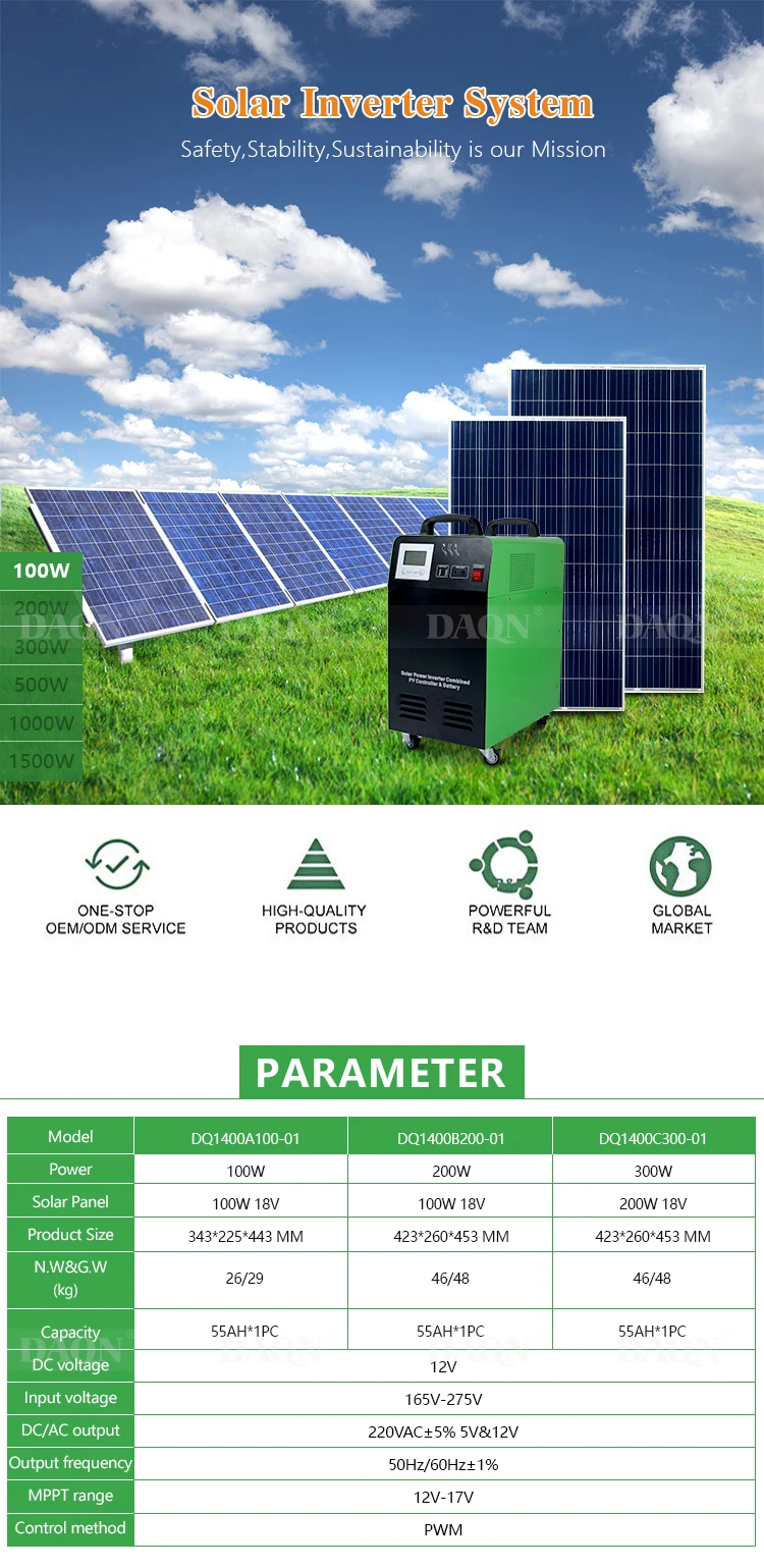 High quality whole house 100w Portable Off grid micro inverter Solar panel Solar power system